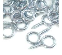 100 x Tornillo En Ganchos de ojo - 20 mm resistente de acero pequeño marco/Loop/Anillo perchas de pared