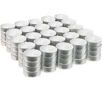 100 x Velas de Té Blancas Individuales Sin Fragancia - Candelitas sin Olor 39 mm Diámetro - Ideal Calientaplatos, Decoración, Ambientación, Quemador de Esencias