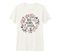 100 Years Loved Women Men 100 Years Old Cool 100th Birthday Camiseta Premium