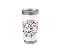 100 Years Loved Women Men 100 Years Old Cool 100th Birthday Vaso térmico de acero inoxidable de doble pared
