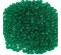 1000 Abalorios Cuentas de Pony Verdes Transparentes Acrílicas de 6 x 9 mm a Granel para Manualidades, Pulseras, Collares, Joyas, Pendientes, Trenzas de Cabello (Verde Transparente)