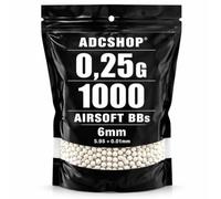 1000 Bolas Airsoft 0,25 g - 6 mm - AEG, AEP, Gas, CO2 y Muelle