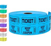 1000 boletos de rifa Tacticai azul (selección de 8 colores), rollo doble, boleto para eventos, entrada, recompensa de clase, recaudación de fondos y premios