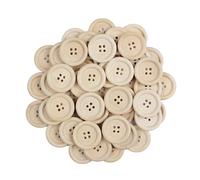 1000 botones de madera de 4 agujeros de color natural para manualidades, botón redondo de costura, álbumes de recortes, accesorios de decoración del hogar (color natural, 25 mm)