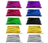 1000 bridas de 10 cm, 8 colores, embalaje de bridas selladas, moscas de metal, adecuadas para bolsas de caramelo, suministros de fiesta, envoltorio de regalo