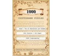 1000 Cryptograms Puzzles: Cryptogram Puzzles with Challenging and Fun Quotes, Sayings, and More | 6x9 inches, 450 pages | 330+ Puzzles - Gift for ... Enthusiasts (✍ Cryptograms Mega Series)