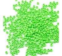1000 cuentas acrílicas naranjas de poni de 6 x 9 mm a granel para manualidades, pulseras, collares, joyas, aretes, trenzados de pelo (verde fresco)