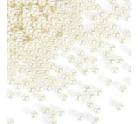 1000 cuentas blancas de 8 mm, perlas de imitación de color marfil para coser en cuentas con agujeros, para hacer joyas