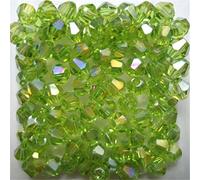 1000 cuentas de cristal bicónico de 4 mm a granel, cuentas al por mayor, mezcla de lotes de cuentas de cristal facetadas para hacer joyas (verde oliva ab)