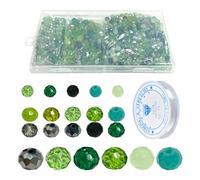 1000 cuentas de cristal facetadas con 1 pieza de cuerda de perlas, cuentas redondas de cristal, cuentas espaciadoras de colores para pulseras, collares, pendientes, fabricación de colgantes, DIY,