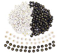 1000 cuentas de letras acrílicas para pulseras, cuentas redondas del alfabeto de 4 x 7 mm, clasificadas por la A-Z, cuentas espaciadoras de letras a granel para hacer pulseras de joyería