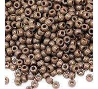 1000 cuentas de pony, 9 mm, cuentas de plástico arcoíris para collar, cuentas de cabello para trenzas para niñas, llavero, fabricación de joyas (marrón)