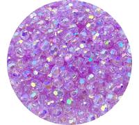 1000 cuentas espaciadoras acrílicas facetadas de 6 mm, color AB, cuentas sueltas redondas brillantes para hacer joyas, pulseras, collares, aretes, adornos, campanillas de viento, llaveros (morado