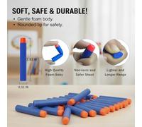 1000 dardos para Nerf Elite 2.0, repuesto de espuma de munición, compatible con Nerf Hasbro Fortnite, color azul