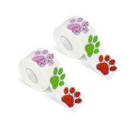 1000 etiquetas adhesivas para envolver patas de perro con purpurina para bolsas de regalo, sobres, invitaciones, álbumes de recortes