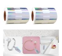 1000 etiquetas de precio de joyas, etiquetas autoadhesivas plateadas en blanco, etiquetas de precio para joyas, etiquetas de exhibición de joyas para collares, pendientes, pulseras y anillos