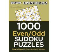 1000 Even/Odd Sudoku Puzzles: Easy to Expert | Clean Layout with Solutions
