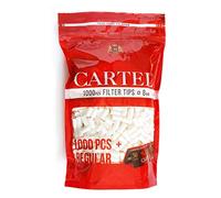 1000 filtros - Puntas de filtro Cartel Regular de 8 mm + enrollado adicional papel