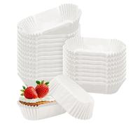 1000 forros ovalados a prueba de grasa para magdalenas, forros desechables para hornear, moldes antiadherentes para hornear cupcakes (blanco-S)