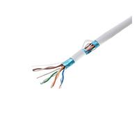 1000 ft cat5e UTP/FTP Solid, 350 MHz Cable de LAN Ethernet 24 AWG Alambre Grueso - Cable de Red RJ45 Blanco Shielded (FTP)
