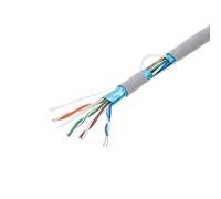 1000 ft cat5e UTP/FTP Solid, 350 MHz Cable de Lan Ethernet 24 AWG alambre grueso - Cable de red RJ45 gris Shielded (FTP)