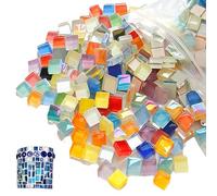1000 g de piedras de mosaico para manualidades: 1100 piezas de mosaico de colores de 1 x 1 cm Azulejos de mosaico de cristal para baño, cocina, decoración del hogar, proyectos de arte DIY (mezcla de