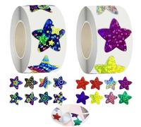 1000 Hojas De Pegatinas De Recompensa Brillantes Autoadhesivas, Holográficas Impermeables De 2,5 Cm, Estrellas Y Motivacionales Para Niños, Artesanales
