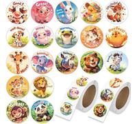 1000 Hojas Pegatinas de Animales, Stickers Animales, Rollo Pegatinas Animale, Pegatina de Animale, Stickers Recompensa Pegatina Animaless para Scrapbooking, Laptop, Álbum de Fotos, Tazas (B)