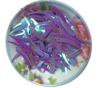 1000 lentejuelas planas color marfil con forma de chile, 5 x 32 mm, PVC, 1 orificio. Disponibles en 18 colores(Purple AB)