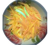 1000 lentejuelas planas color marfil con forma de chile, 5 x 32 mm, PVC, 1 orificio. Disponibles en 18 colores(Yellow AB)