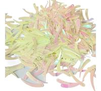 1000 lentejuelas planas color marfil con forma de chile, 5 x 32 mm, PVC, 1 orificio. Disponibles en 18 colores(Beige AB)