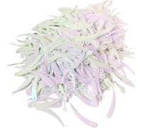 1000 lentejuelas planas color marfil con forma de chile, 5 x 32 mm, PVC, 1 orificio. Disponibles en 18 colores(White AB)