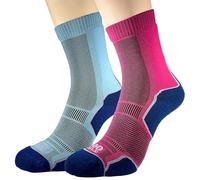 1000 Mile - Calcetines de Senderismo para Mujer (2 Unidades), Mujer, 2270, Azul Marino/Morado., Ladies Medium (UK 6-8.5)