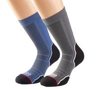 1000 Mile Paquete Doble Trek Calcetines para Caminar, Azul y Negro, Men's XL (UK 12-14) Unisex Adulto