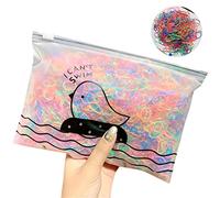 1000 mini gomas elásticas para el cabello, coletas de caballo, suaves, antideslizantes, pequeñas bandas elásticas de color, bandas de goma transparentes para niñas (K)