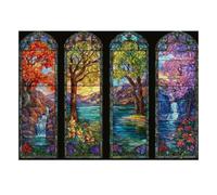 1000 mini rompecabezas para familia cascada árbol ventana difícil | 38x26cm Cartón Decoración Sala Estructura Durable Regalo Amigo Relajación Espíritu