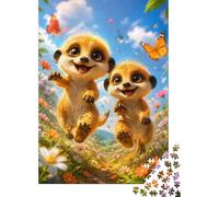 1000 mini rompecabezas para familia Suricate, mariposa de flor difícil | 70x50cm Cartón Decoración Sala Acabado Suave Regalo De Cumpleaños Relajación Espíritu