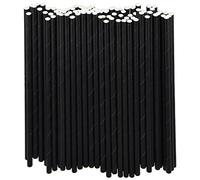 1000 pajitas de papel negro, 19,7 x 0,6 cm, paquete a granel para cócteles, bares y restaurantes