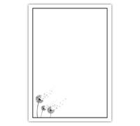 1000 papeles de luto DIN A4, diseño: diseño de marco de luto negro con diente de león, papel de carta 297 x 210 mm, papel de condolencia de 90 g/m Trauer Papiere by GUSTAV NEUSER