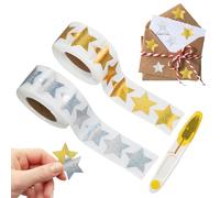 1000 Pcs Pegatinas de Estrella Doradas, Hojas de Pegatinas de Estrellas Brillantes, Pegatinas de Recompensa para Niños, Adecuadas para Tarjetas de Felicitación, Manuales, Artesanías, Diarias