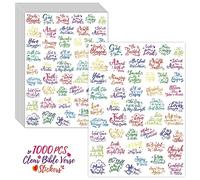 1000 PCS Pegatinas de Versículos Bíblicos, Pegatinas Inspiradoras Transparentes de Oración, Calcomanías Alentadoras de Escrituras, Etiquetas de Fe Religiosa de Jesús Cristiano para Álbumes de Recortes