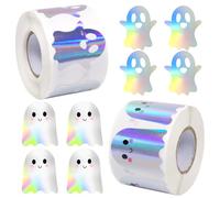 1000 pcs pegatinas halloween, Halloween Stickers Rollo, Decoracion Fiesta Halloween, Halloweens Stickers Fantasma, Pegatinas Halloweens Niños de Recortes Sobres Regalos de Fiesta