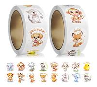 1000 Pcs Pegatinas Recompensa Animales Niños Recompensa Stickers Etiquetas De Recompensa Rollo De Pegatinas De Animales Para Profesores De Escuela En 16 Diseños Para Scrapbooking Regalos Escuela Diy
