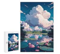 1000 PCS Puzzle para adolescentes Lotus Pond Serenity Puzzle para adultos Juegos Familiares Regalo de cumpleaños Diversión para Actividades en el hogar, 1000 PCS