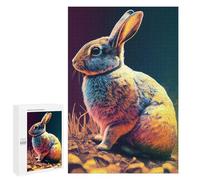 1000 PCS Puzzles para Adultos Colorido Rabbit Ilustración Puzzle para Adultos Familia Juego Compilación de Patrones Interacción Padre-Hijo 1000 PCS