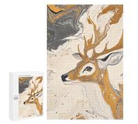 1000 PCS Rompecabezas - Abstract Deer Painting Art Rompecabezas para Adolescentes Actividades Familiares para Cumpleaños, Navidad Regalos Y Cumpleaños Únicos 1000 PCS