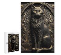 1000 PCS Rompecabezas Cat Gold Relief Deco Rompecabezas para Adolescentes, Divertidos Y con Humor. Cada Pieza Es Única: Juguetes Educativos De Aprendizaje 1000 PCS