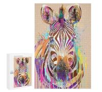 1000 PCS Rompecabezas Colorful Zebra Art Print-1 Rompecabezas para Adultos Juguetes Antiestrés Vacaciones En Casa Matar El Tiempo Interacción Entre Padres E Hijos 1000 PCS
