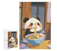 1000 PCS Rompecabezas Cute Panda Eating Ramen - Japanese Food Rompecabezas para Adultos Juegos Divertidos Decoración Perfecta Cumpleaños Y Navidad 1000 PCS