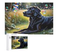 1000 PCS Rompecabezas De Piezas para Adolescentes Black Labrador Dreaming Rompecabezas para Adultos Juego Familiar Análisis Y Desafío Educativo De Lógica 1000 PCS